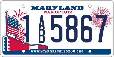 MD license plate 1AB5867