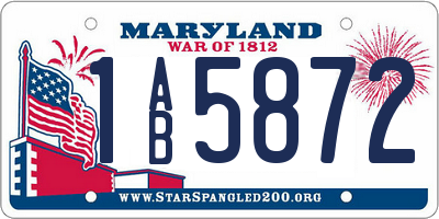MD license plate 1AB5872