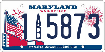 MD license plate 1AB5873