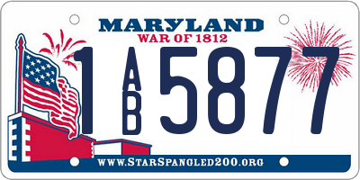 MD license plate 1AB5877