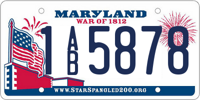 MD license plate 1AB5878