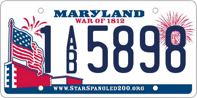 MD license plate 1AB5898