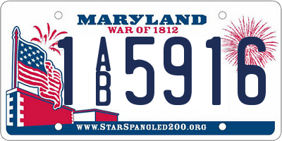 MD license plate 1AB5916