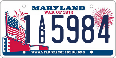 MD license plate 1AB5984