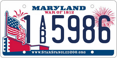 MD license plate 1AB5986