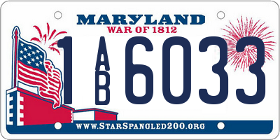 MD license plate 1AB6033