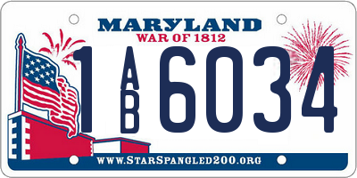 MD license plate 1AB6034