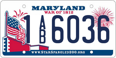MD license plate 1AB6036