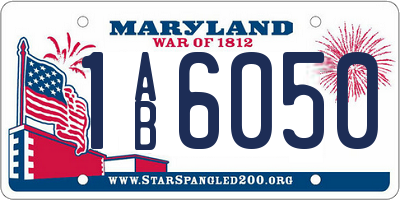 MD license plate 1AB6050