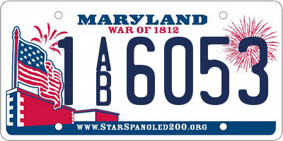 MD license plate 1AB6053