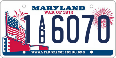 MD license plate 1AB6070