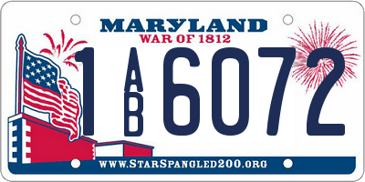 MD license plate 1AB6072