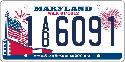 MD license plate 1AB6091
