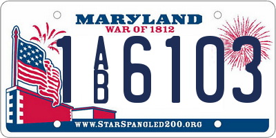 MD license plate 1AB6103