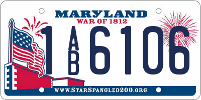 MD license plate 1AB6106