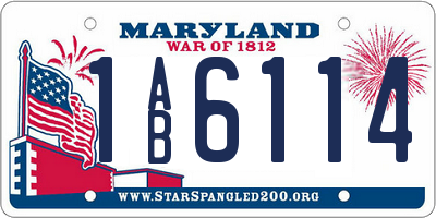 MD license plate 1AB6114