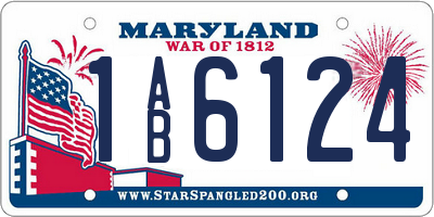 MD license plate 1AB6124