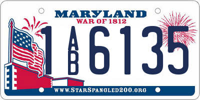 MD license plate 1AB6135