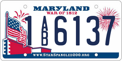 MD license plate 1AB6137
