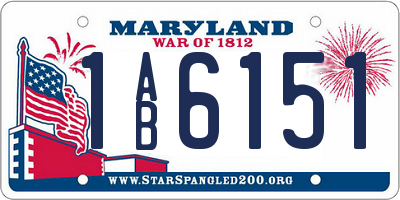 MD license plate 1AB6151