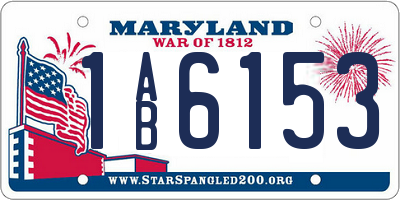 MD license plate 1AB6153