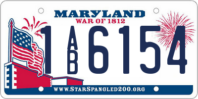 MD license plate 1AB6154