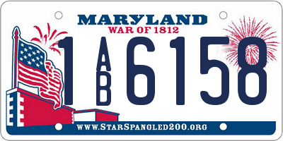 MD license plate 1AB6158