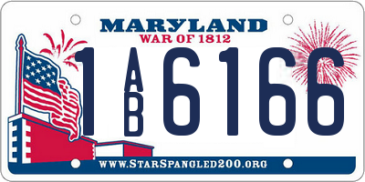 MD license plate 1AB6166