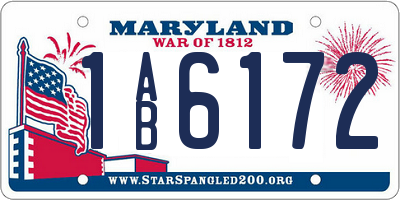 MD license plate 1AB6172