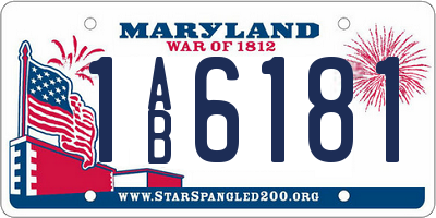 MD license plate 1AB6181