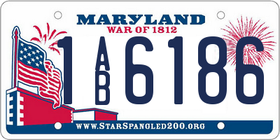 MD license plate 1AB6186