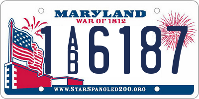 MD license plate 1AB6187
