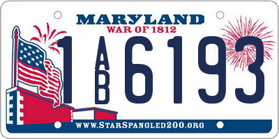 MD license plate 1AB6193