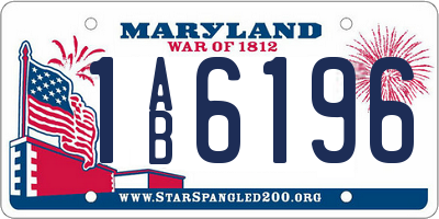 MD license plate 1AB6196