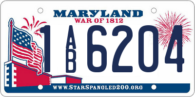 MD license plate 1AB6204