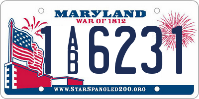 MD license plate 1AB6231