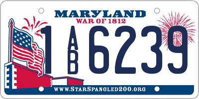 MD license plate 1AB6239