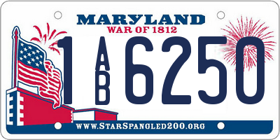 MD license plate 1AB6250