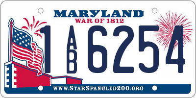 MD license plate 1AB6254