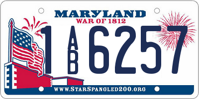 MD license plate 1AB6257