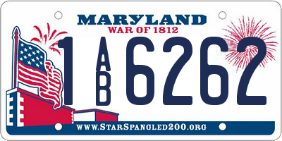 MD license plate 1AB6262