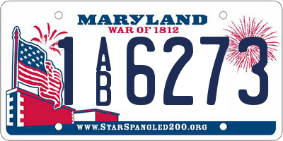 MD license plate 1AB6273