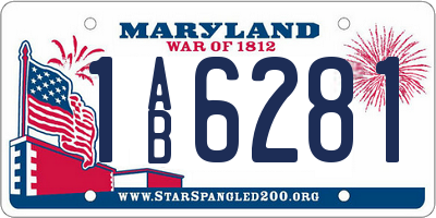 MD license plate 1AB6281