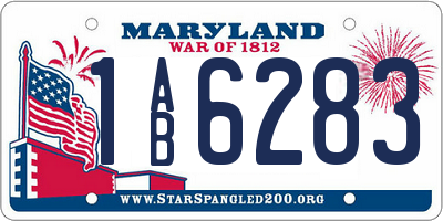 MD license plate 1AB6283