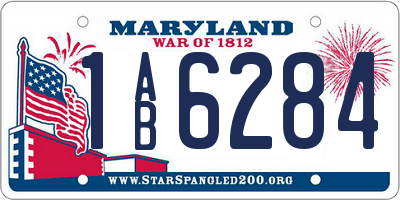 MD license plate 1AB6284