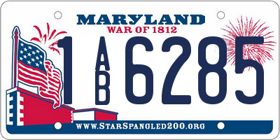 MD license plate 1AB6285