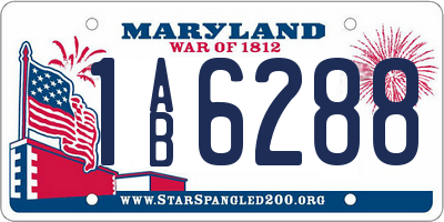 MD license plate 1AB6288