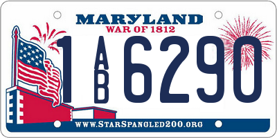 MD license plate 1AB6290