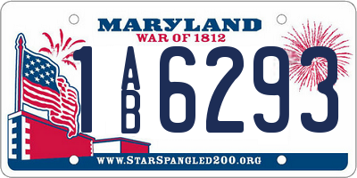MD license plate 1AB6293