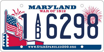 MD license plate 1AB6298